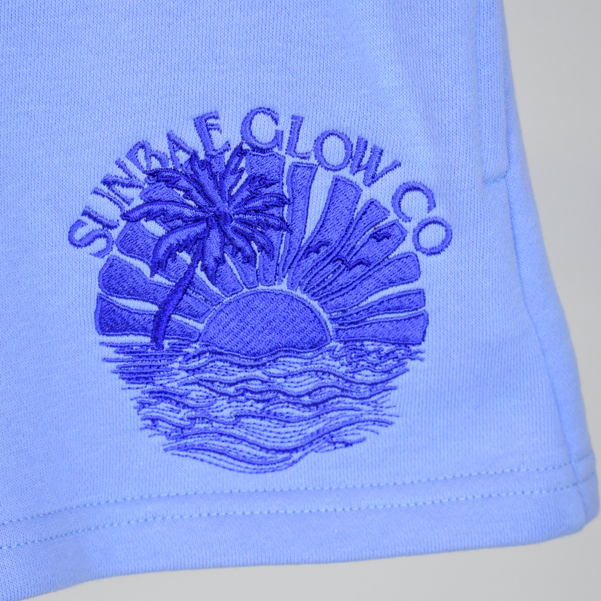 SUNBAE Light blue Tidal Glow embroidery design.