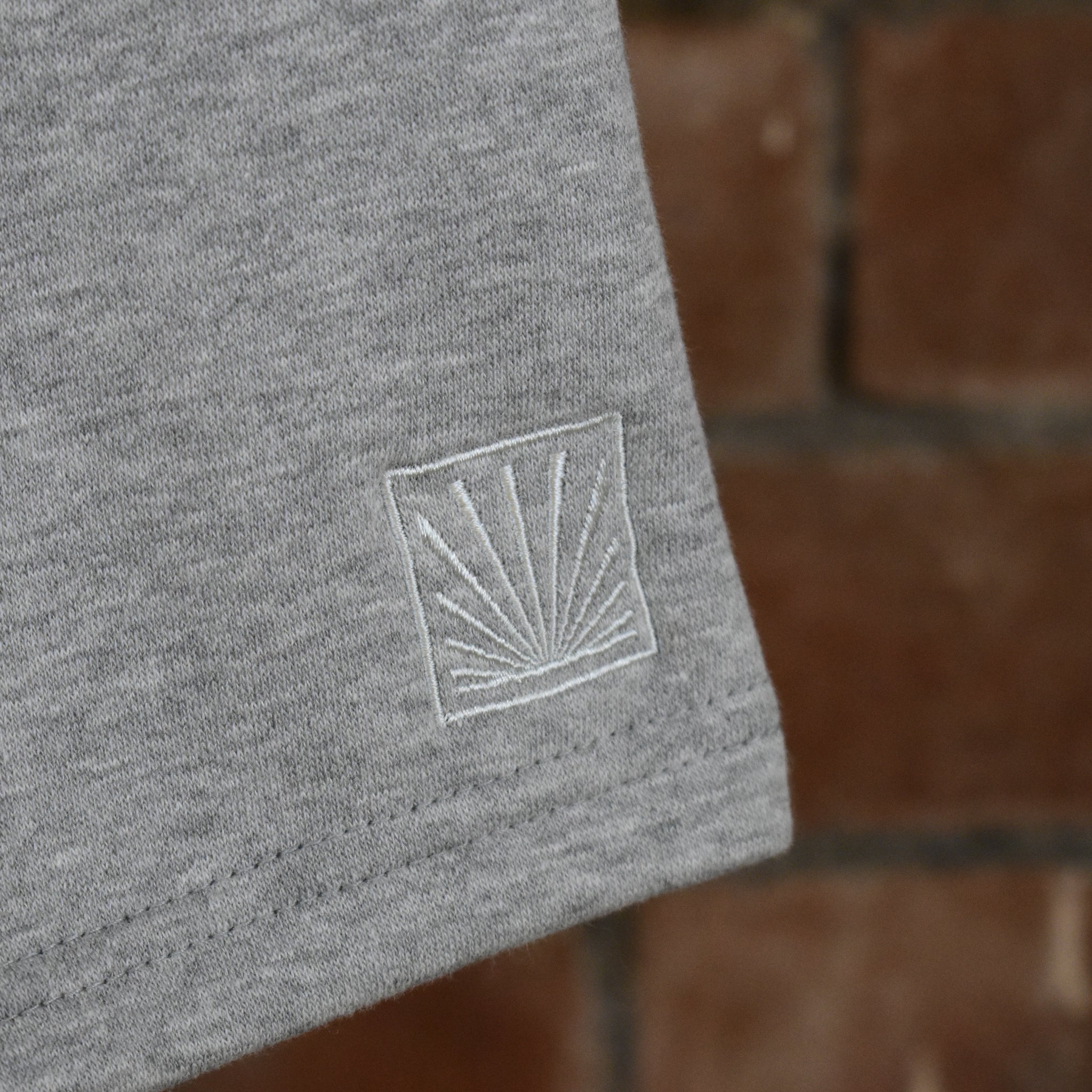 SUNBAE Grey Marl Sweat Short with SUNBAE embroidered logo