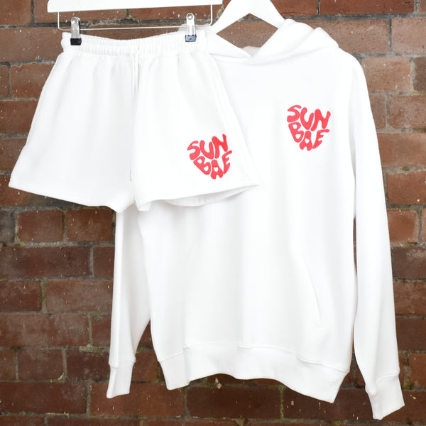 The SUNBAE Heart Hoodie & Short Snuggle Bundle in White
