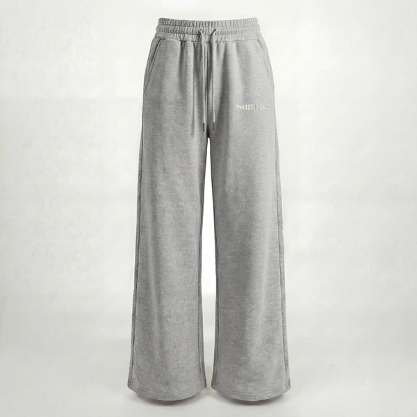 SUNBAE Glow Sweat Pant with Signature Embroidery in Grey Marl