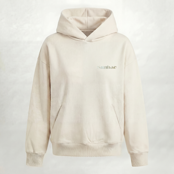 SUNBAE Offline Oversize Hoodie with Signature Embroidery in Ivory