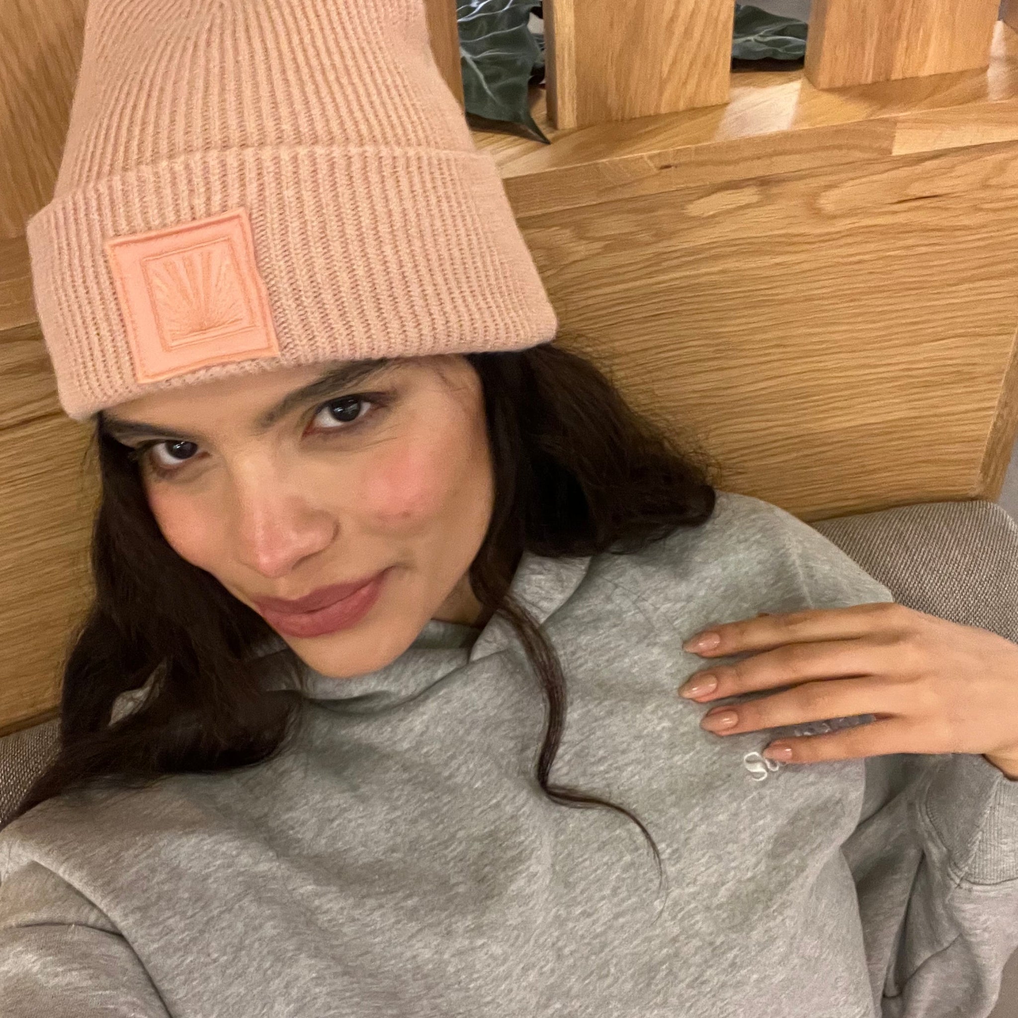 Sunbae Beanie Hat in Coral