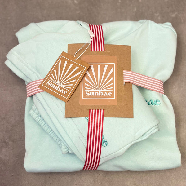 The SUNBAE Hoodie & Short Snuggle Bundle in Mint