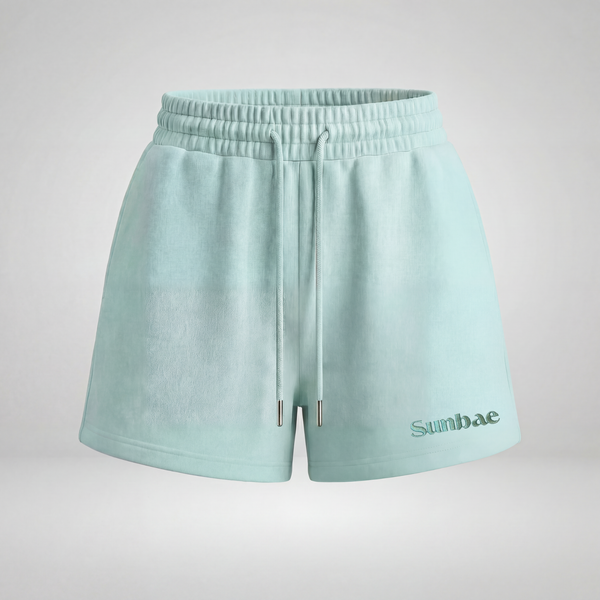 SUNBAE Offline Sweat Short with Signature Embroidery in Mint